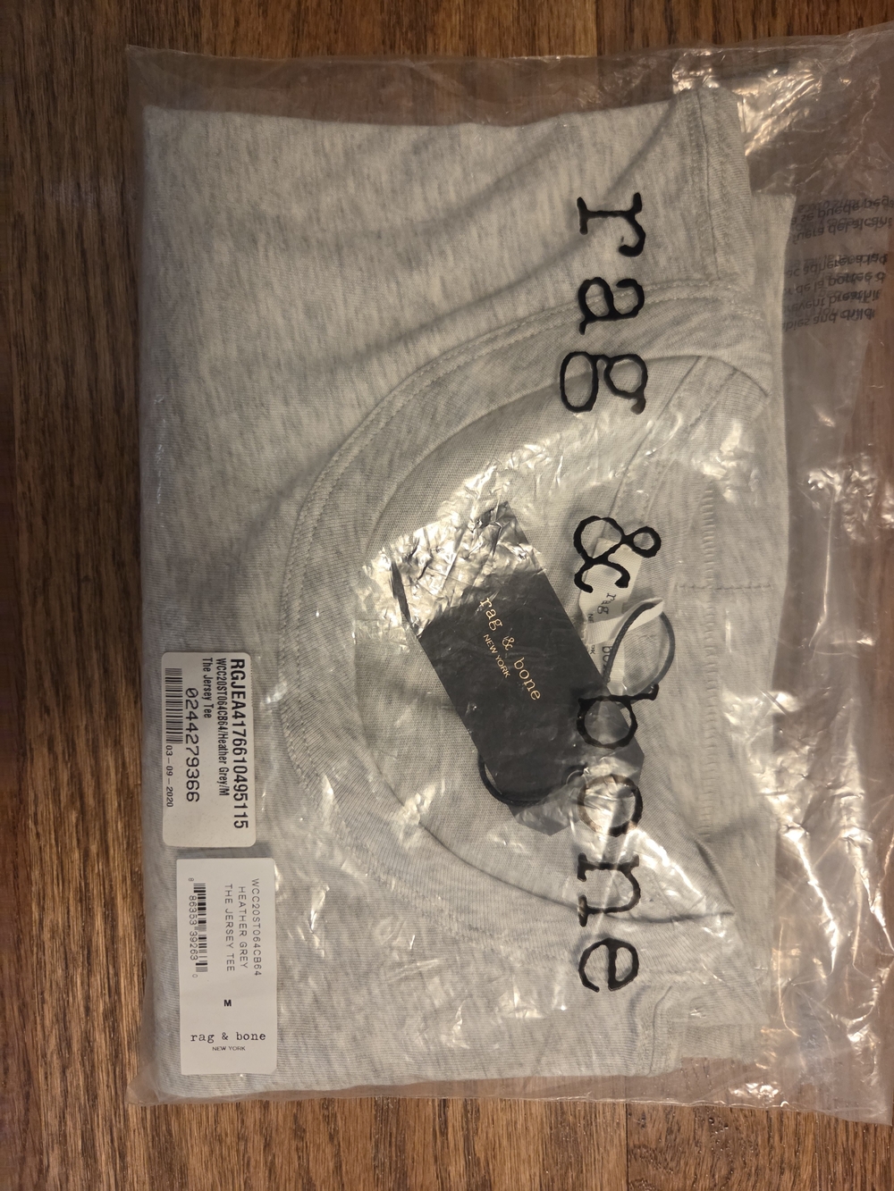 New Rag & Bone Prima Cotton Oversized, Short Sleeve Tee,M